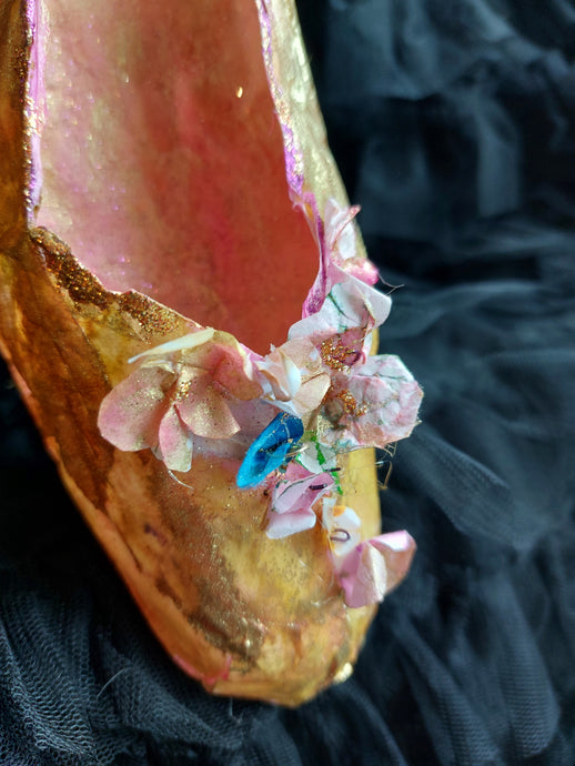Paper shoe with Swarovski crystals