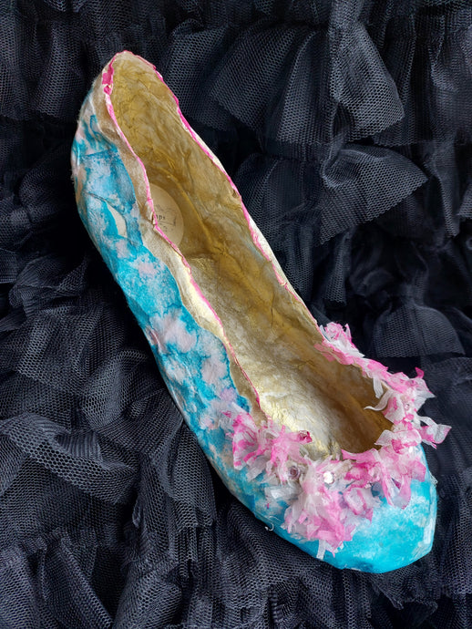 Paper shoe with Swarovski crystals