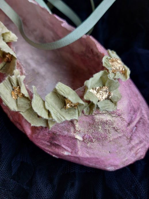 Paper shoe with Swarovski crystals