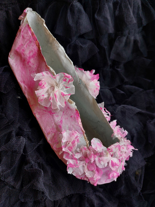 Paper shoe with Swarovski crystals
