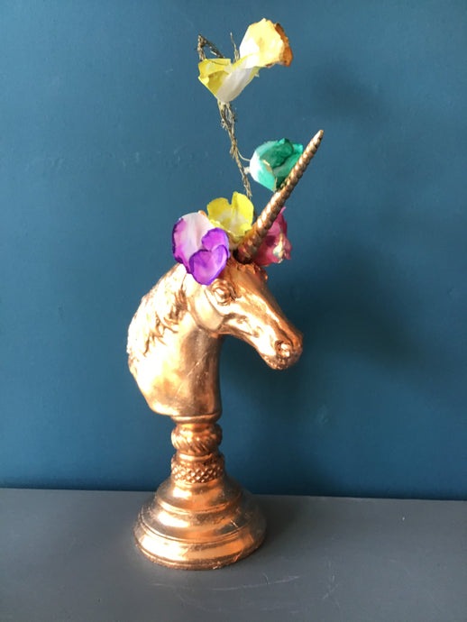 Copper leaf unicorn